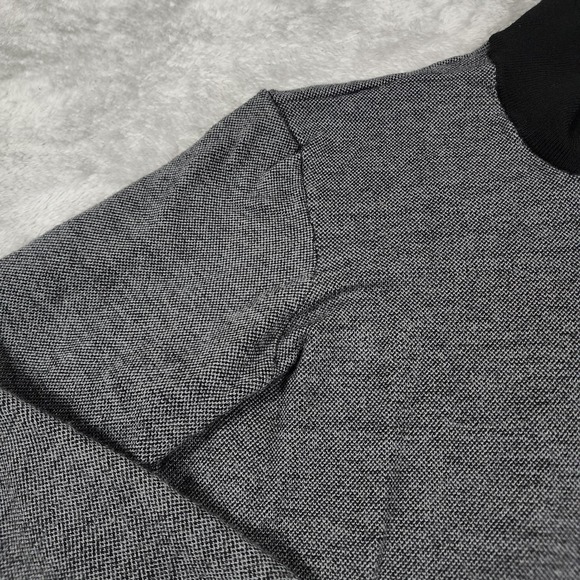 Brooks Brothers Sweater Mens XL Gray Half Zip Mock Neck Merino Wool Prologis - Picture 5 of 14